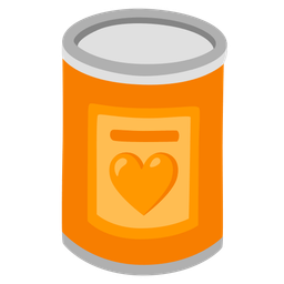 orange heart and canned food