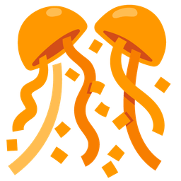 orange heart and confetti ball