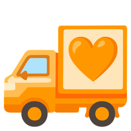 orange heart and delivery truck