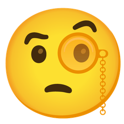 orange heart and face with monocle