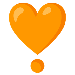 orange heart and heart exclamation