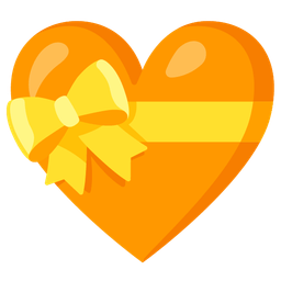Orange heart and Heart with ribbon