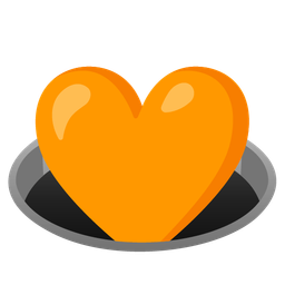 orange heart and hole