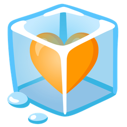 orange heart and ice