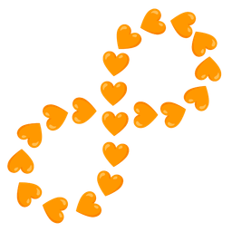 orange heart and infinity