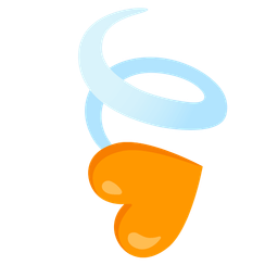 orange heart and leaf fluttering in wind