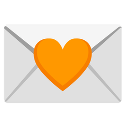 orange heart and love letter