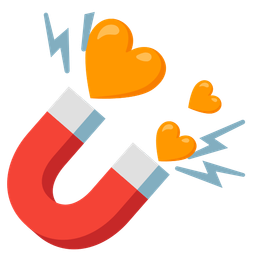 orange heart and magnet
