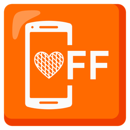 orange heart and mobile phone off