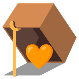 orange heart and mouse trap