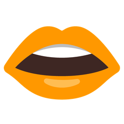 orange heart and mouth