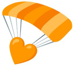 orange heart and parachute