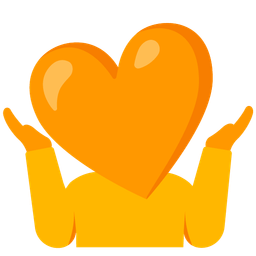 orange heart and person shrugging
