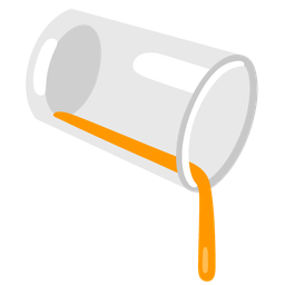 orange heart and pouring liquid