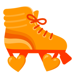 orange heart and roller skate