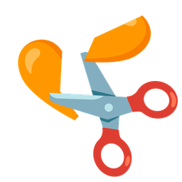 orange heart and scissors
