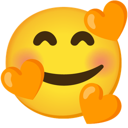 Orange heart and Smiling face with hearts
