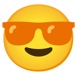 Orange heart and Smiling face with sunglasses