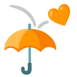 orange heart and umbrella