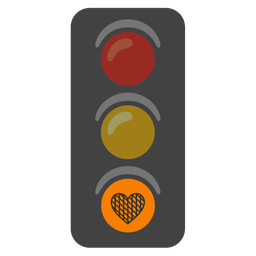 orange heart and vertical traffic light