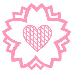 orange heart and white flower