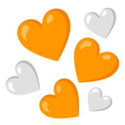 Orange heart and White heart