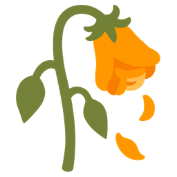 orange heart and wilted flower