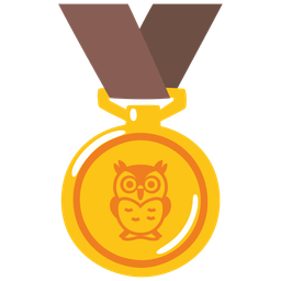 owl and 1st place medal