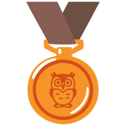 owl and 3rd place medal