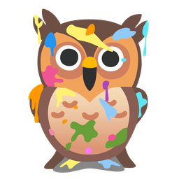 owl and artist palette