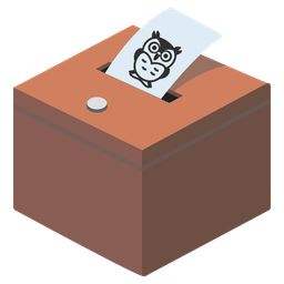 owl and ballot box with ballot