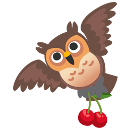 owl and cherries
