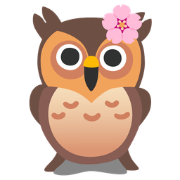 owl and cherry blossom