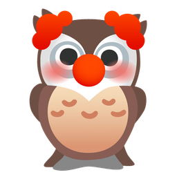 owl and clown face