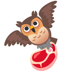 owl and cut of meat