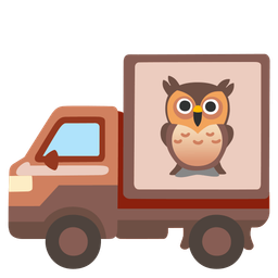 owl and delivery truck