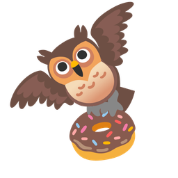 owl and doughnut