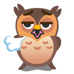owl and face exhaling