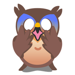 owl and face screaming in fear