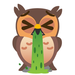 owl and face vomiting