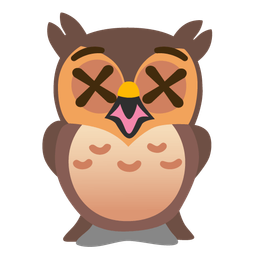 owl and face with crossed-out eyes