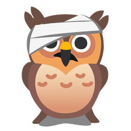 owl and face with head-bandage