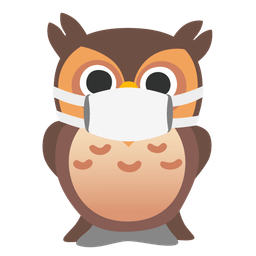 owl and face with medical mask