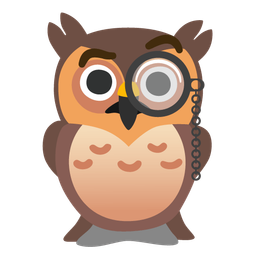 owl and face with monocle