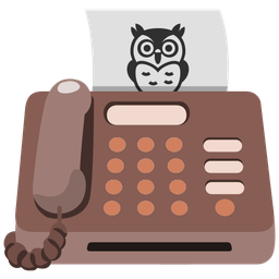 owl and fax machine