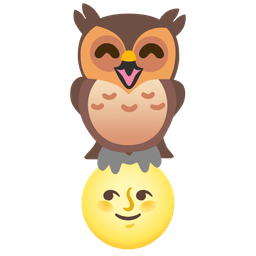 owl and full moon face