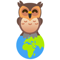 owl and globe showing Europe-Africa