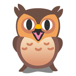 Owl and Grinning face with big eyes