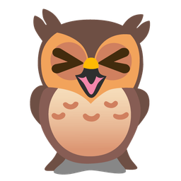Owl and Grinning squinting face