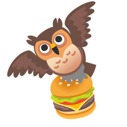 owl and hamburger